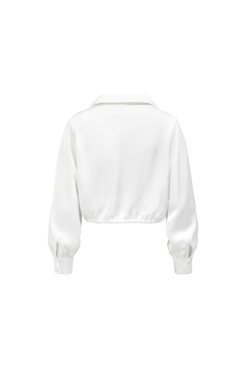 Marie Cropped Cuff Sleeved Silk Blend Top