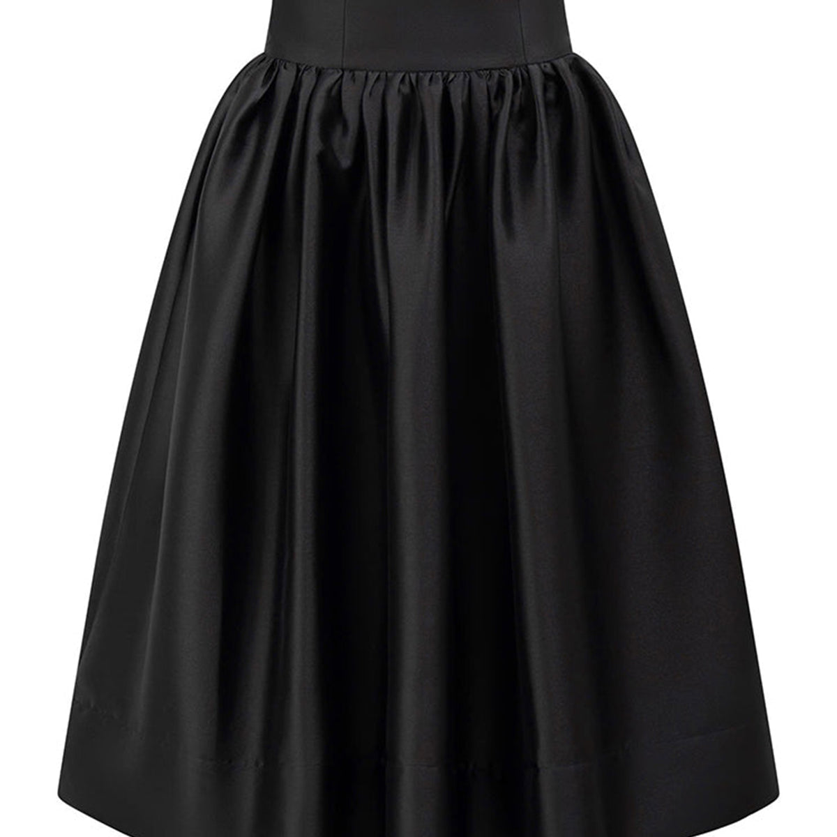 Rosalie Fit and Flare High Waist Taffeta Midi Skirt