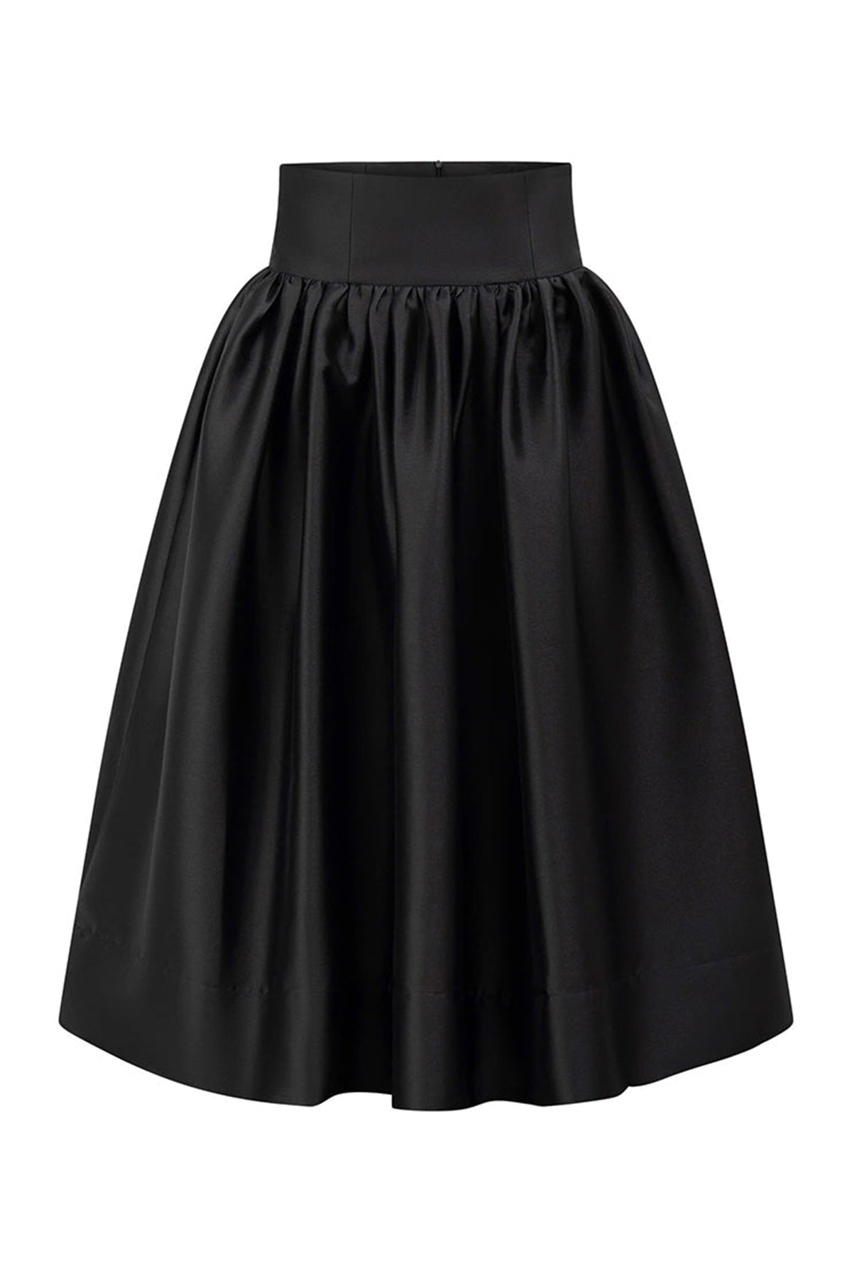 Rosalie Fit and Flare High Waist Taffeta Midi Skirt