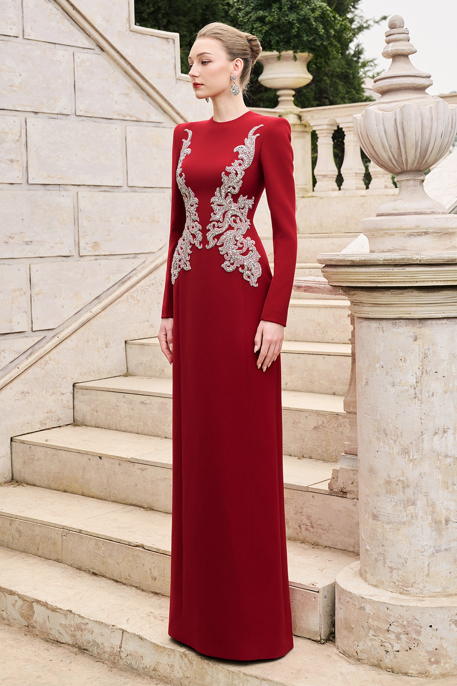 amara embroidered jersey dress Amara Embroidered Jersey Dress - Pink Peony