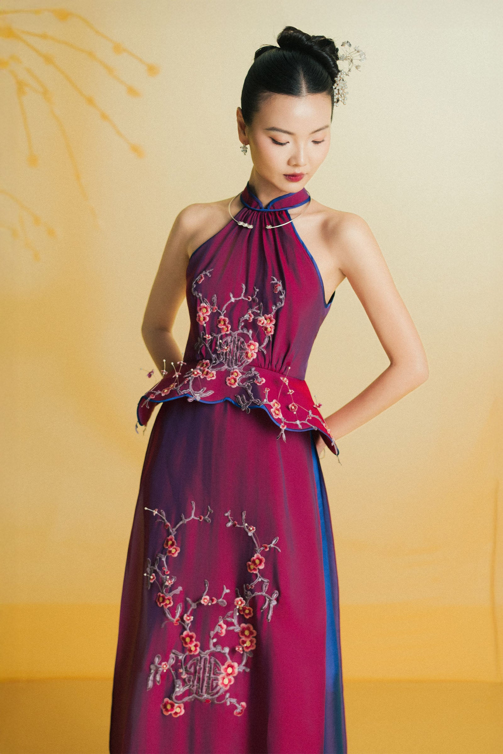 Tuong Mai Embroidery Ao Dai Set