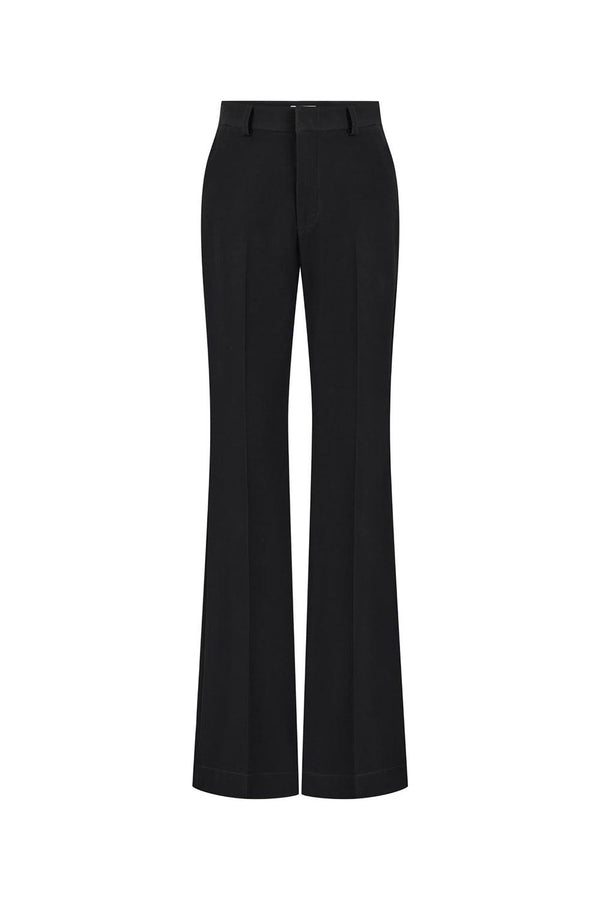 Luxe Straight Side Pocket Poly Silk Floor Length Pants