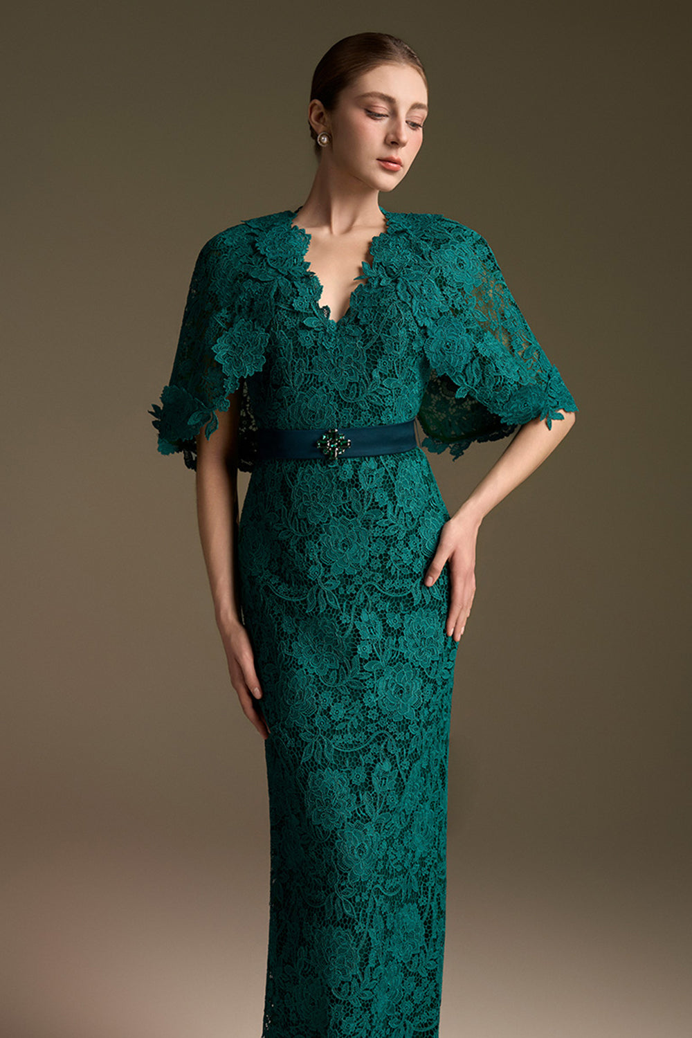 Delphine Cape Sleeve Maxi Dress