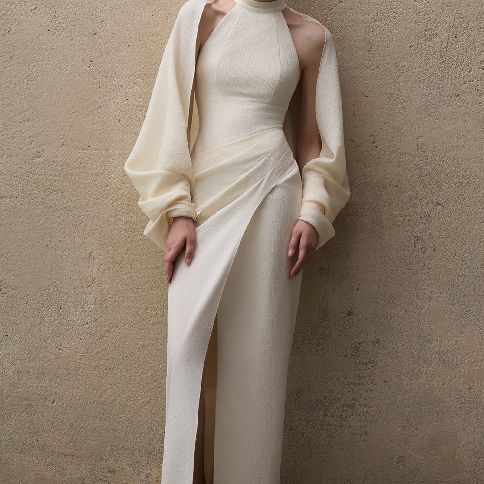 Carlyle II Halter Draped Maxi Dress