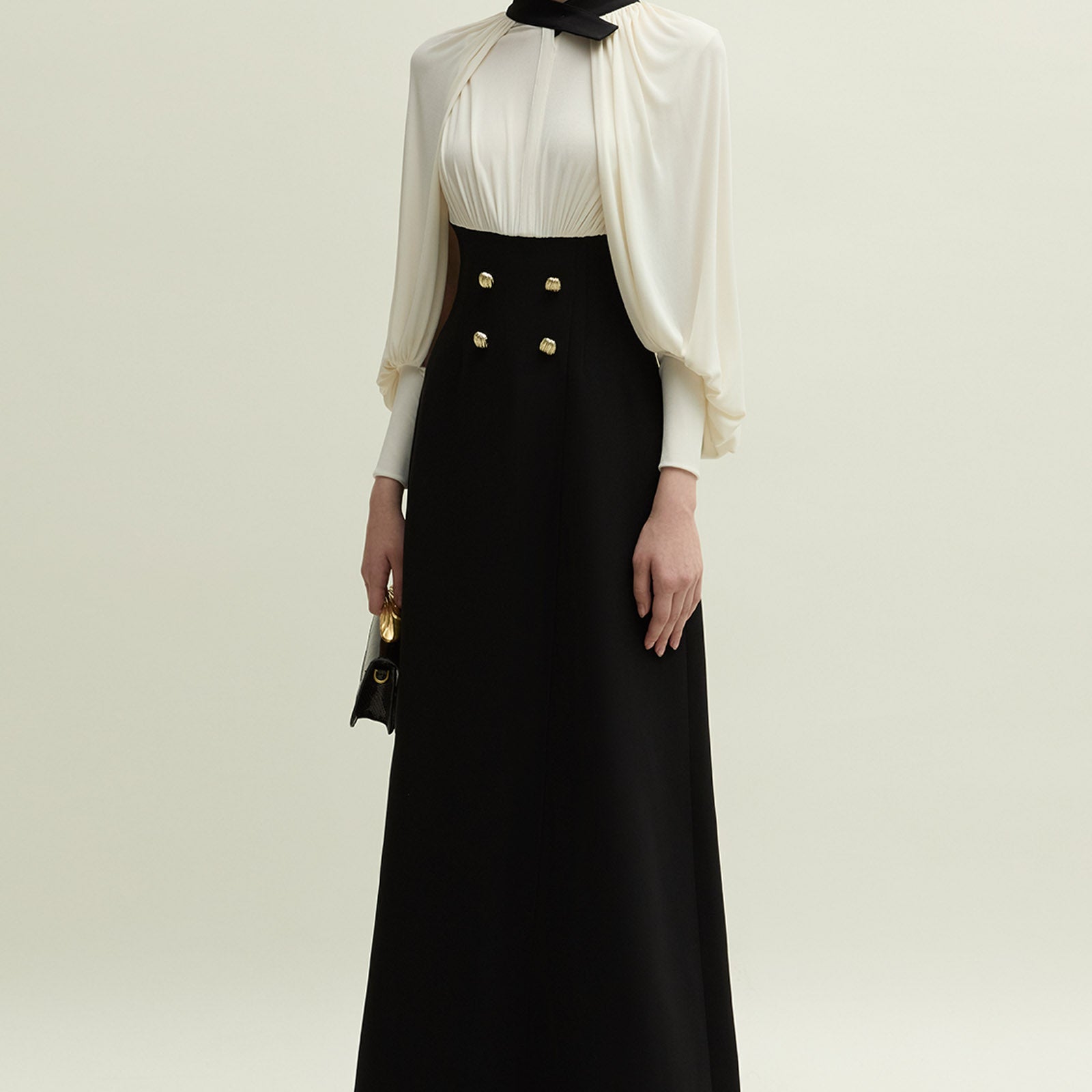 Delina Bishop Sleeve Button Maxi Dress