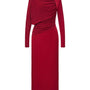 Mirabel A-line Back Slit Taffeta Midi Dress