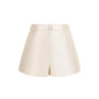 Hebe Draped Taffeta Thigh Length Shorts