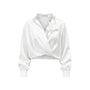 Marie Cropped Cuff Sleeved Silk Blend Top