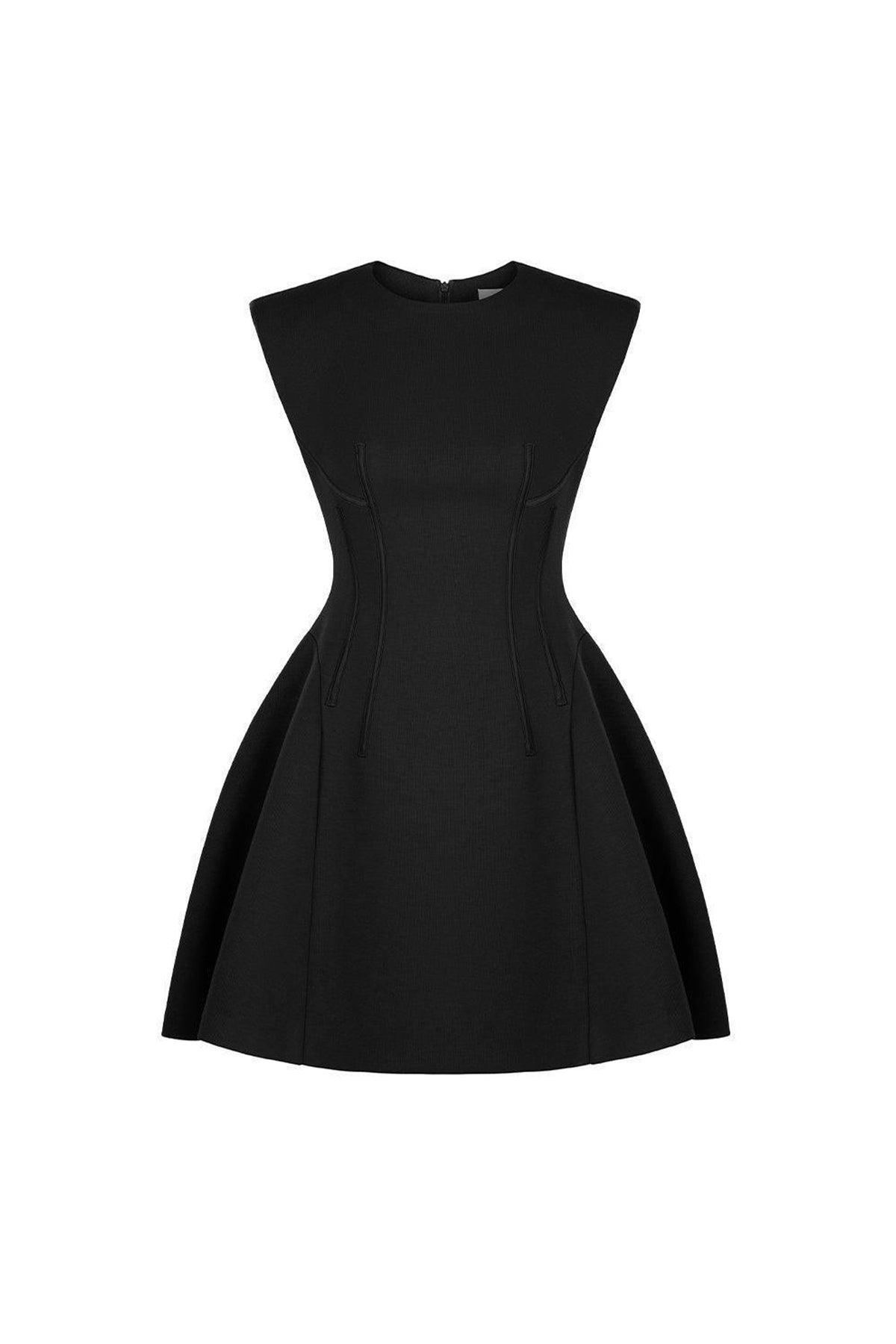 Peony Fit and Flare Round Neck Cotton Blend Mini Dress