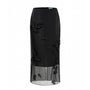 Thalia Straight Flower Applique Organza Midi Skirt
