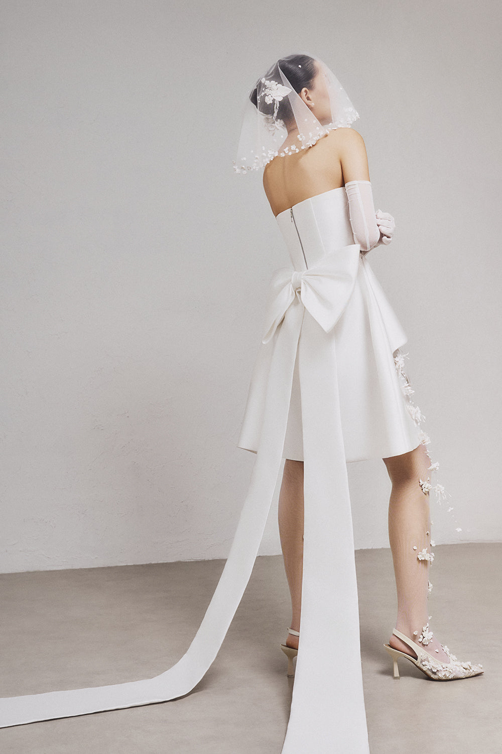 Jaspone Asymmetric Neck Mini Dress