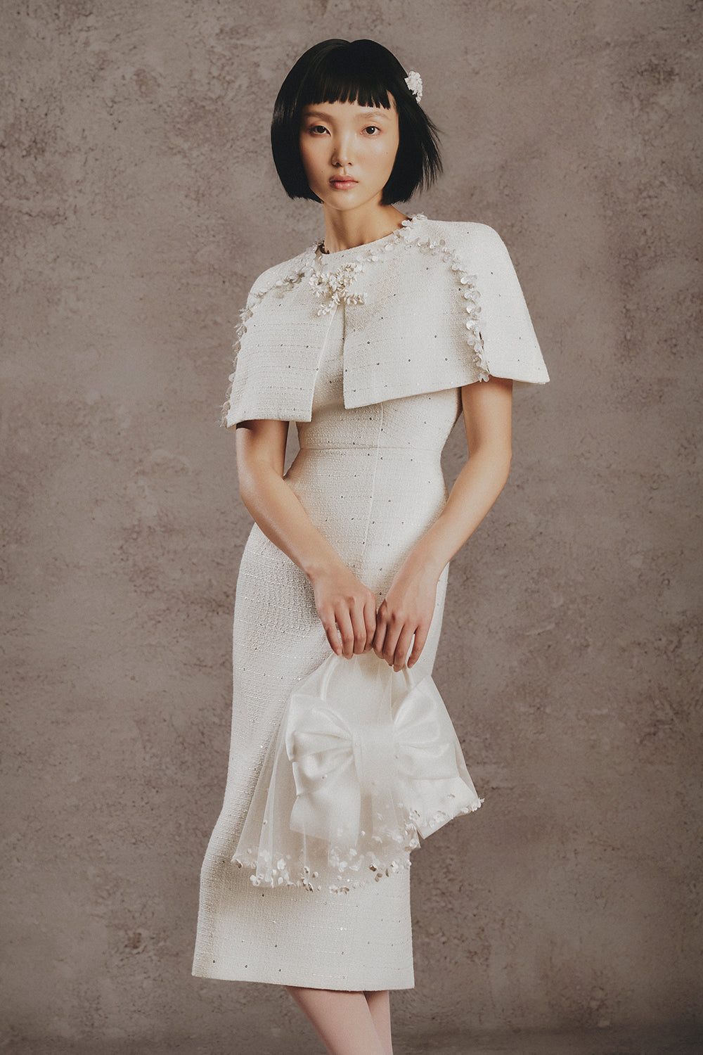 Mara Cape Sleeve Midi Dress