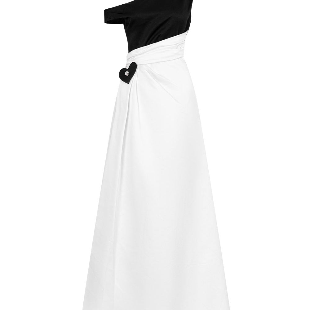 Linden A-line Side Slit Chiffon Maxi Dress