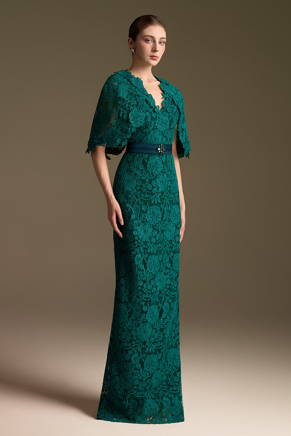 Delphine Cape Sleeve Maxi Dress