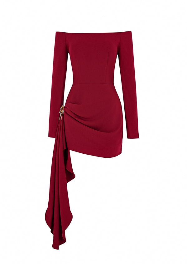 Rouge Bodycon Extended Flap Cotton Mini Dress