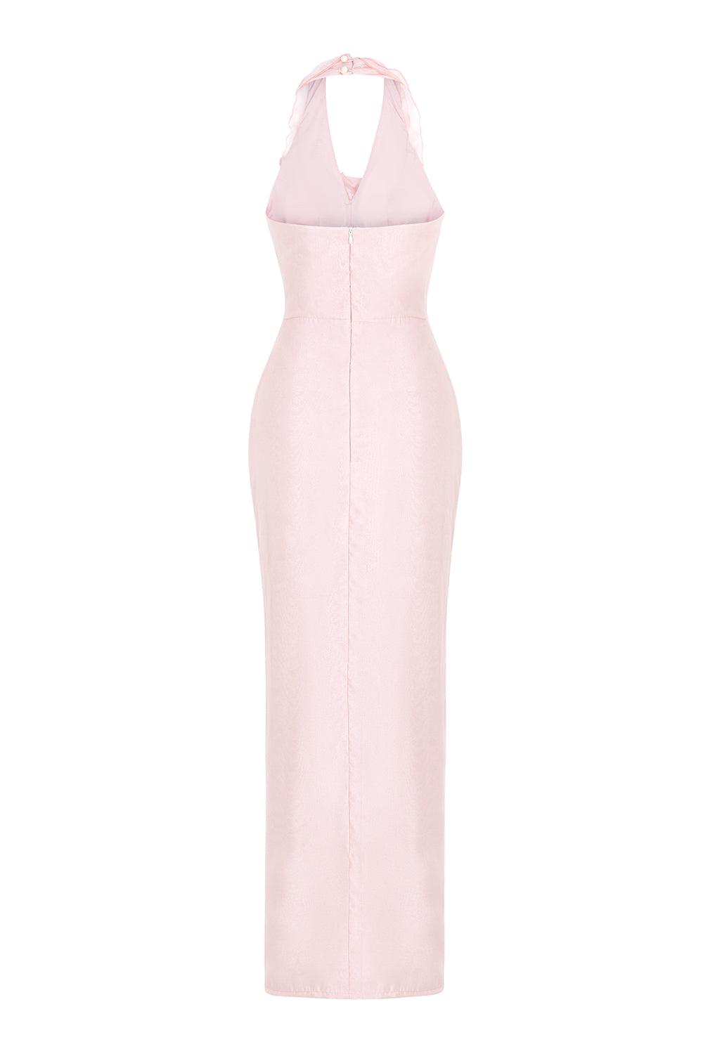 Women's Primrose Sarong Back Zipper Silk Organza Ankle Length Dress S/M/L/XL/Customize Pastel Pink MEAN BLVD Pastel Pink / M Women's Primrose Sarong Back Zipper Silk Organza Ankle Length Dress S/M/L/XL/Customize Pastel Pink MEAN BLVD Pastel Pink / M