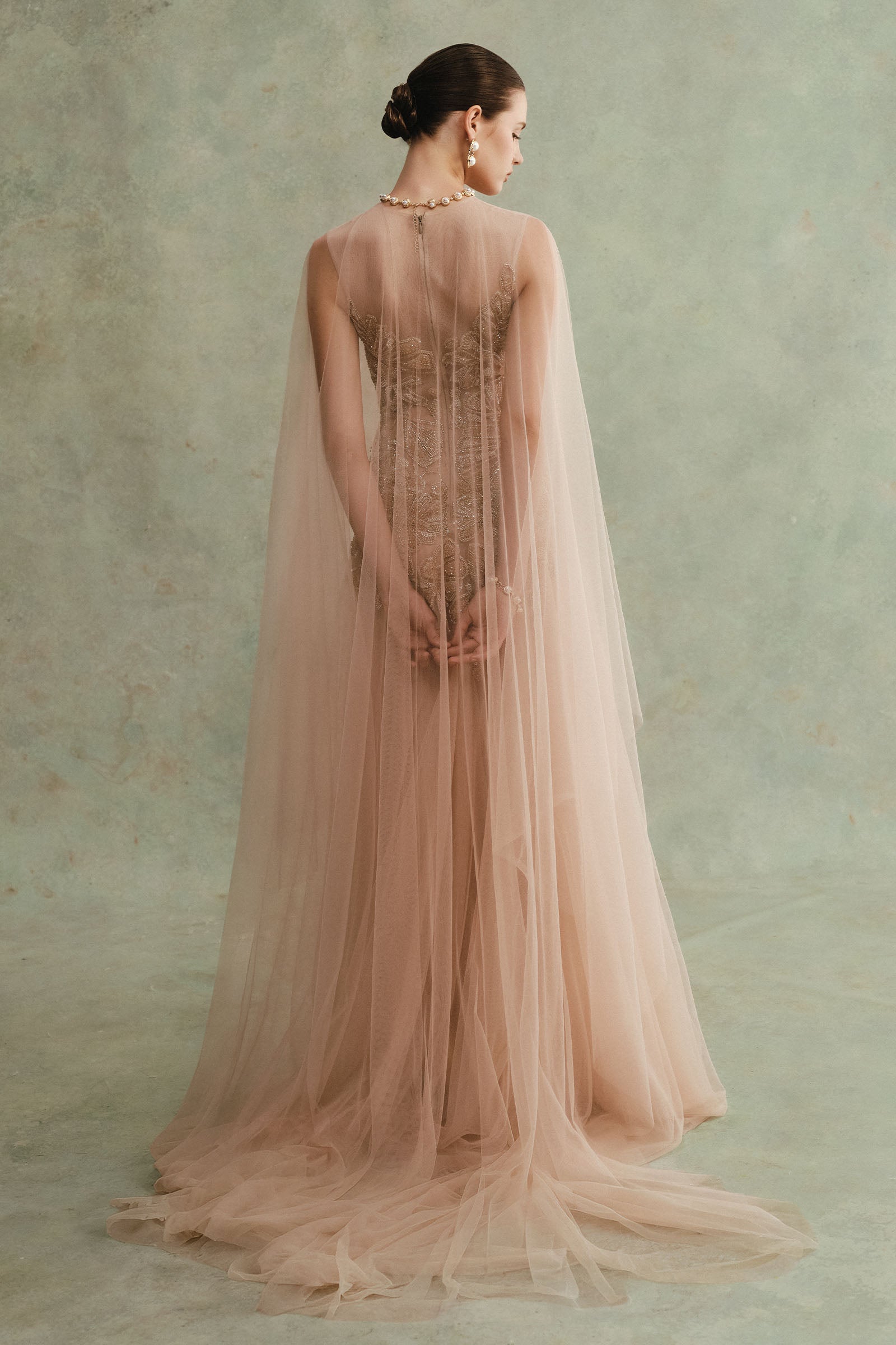 Avelia Cape Sleeve Maxi Dress