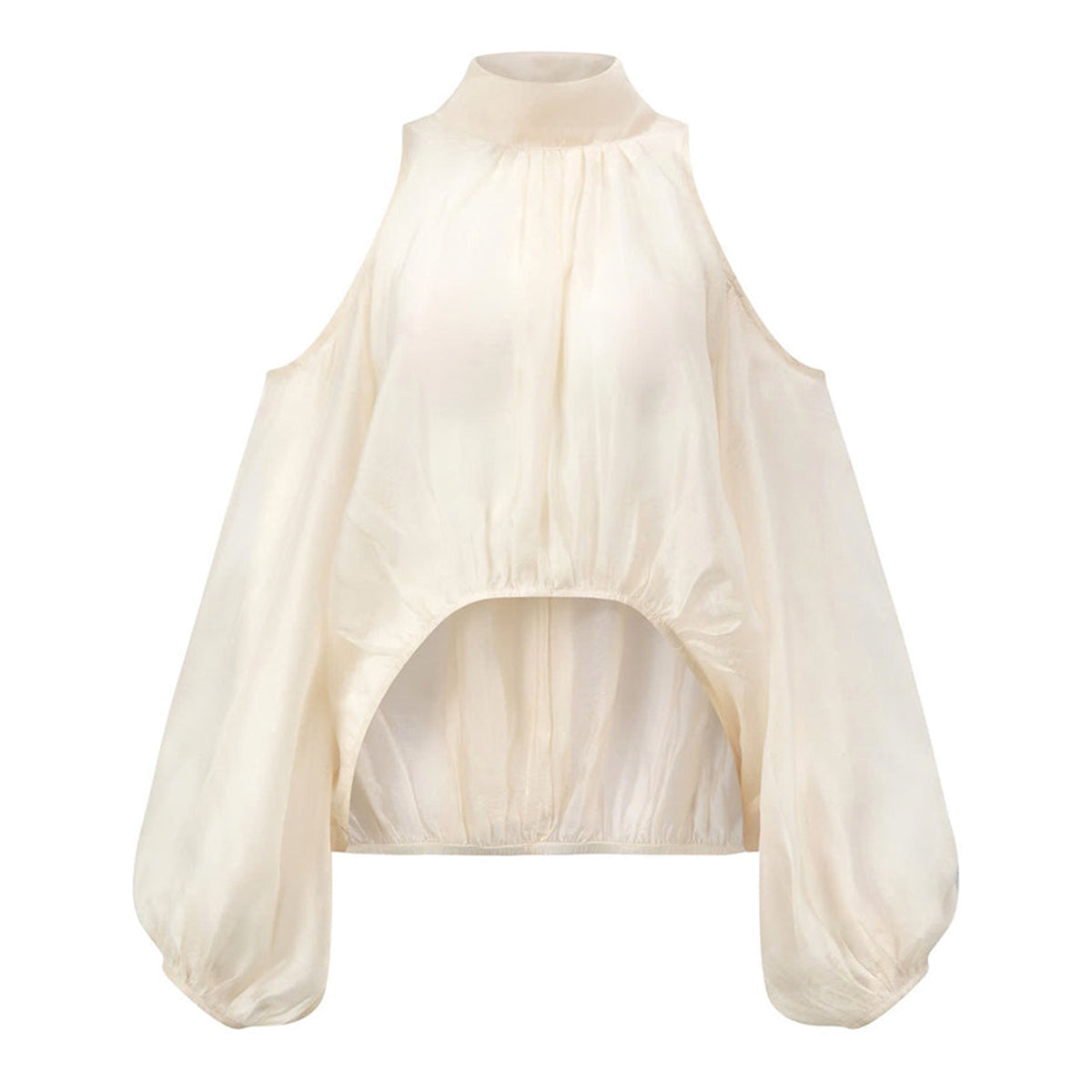 Esther Asymmetric Bishop Sleeved Georgette Top