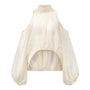 Esther Asymmetric Bishop Sleeved Georgette Top