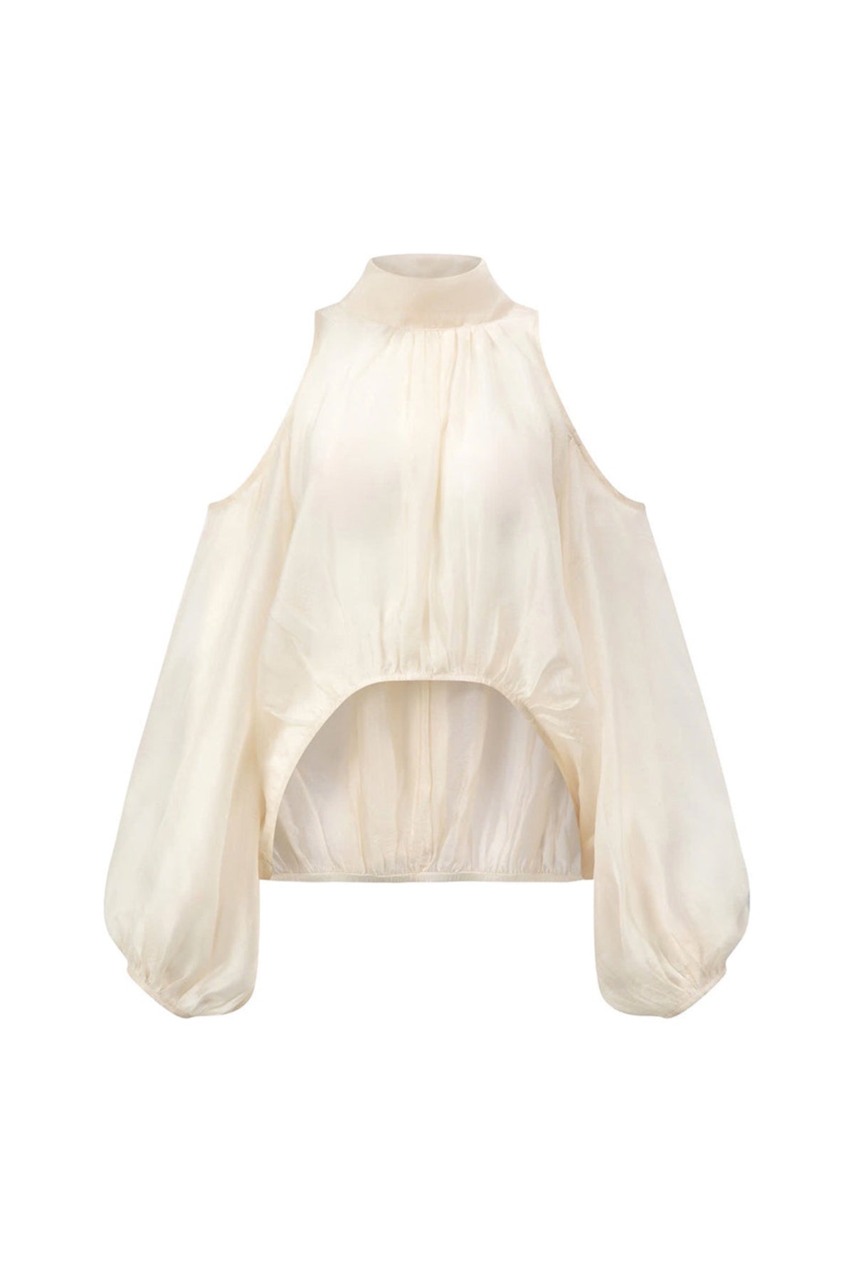 Esther Asymmetric Bishop Sleeved Georgette Top