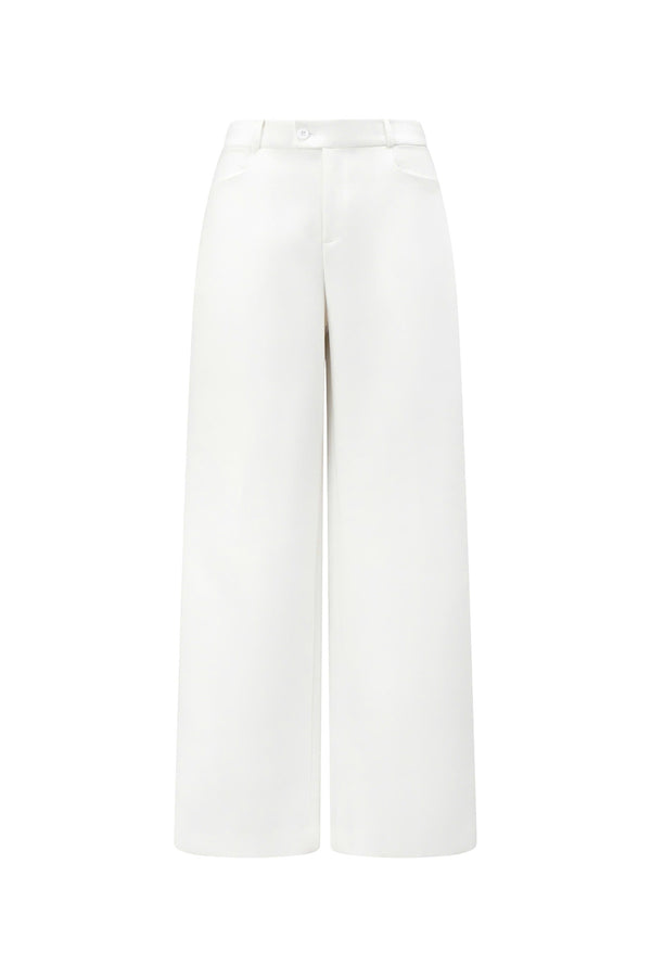 Asscher Straight Front Zipper Cotton Blend Ankle Length Pants