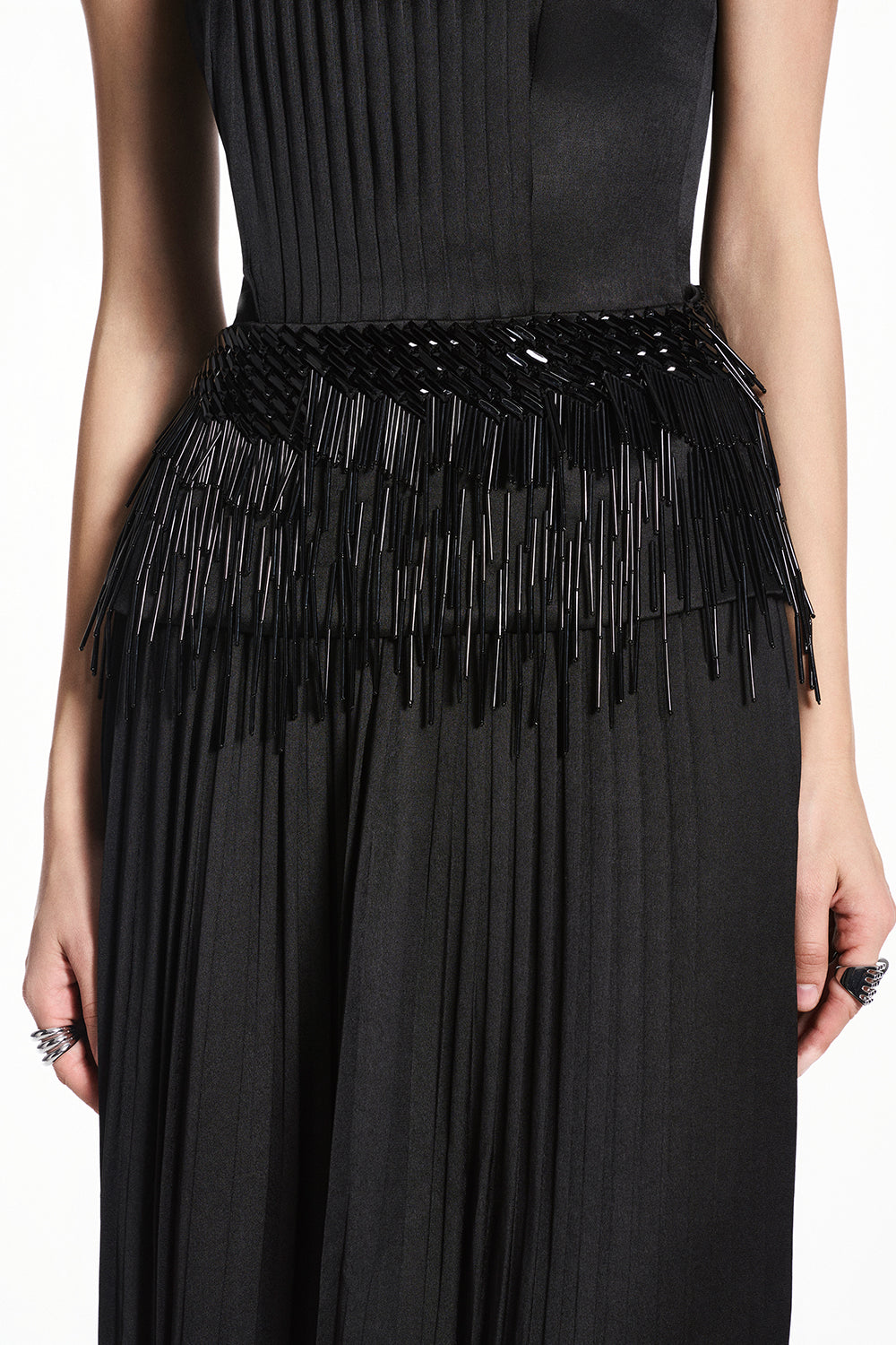 Veyra High Neck Fringe Maxi Dress