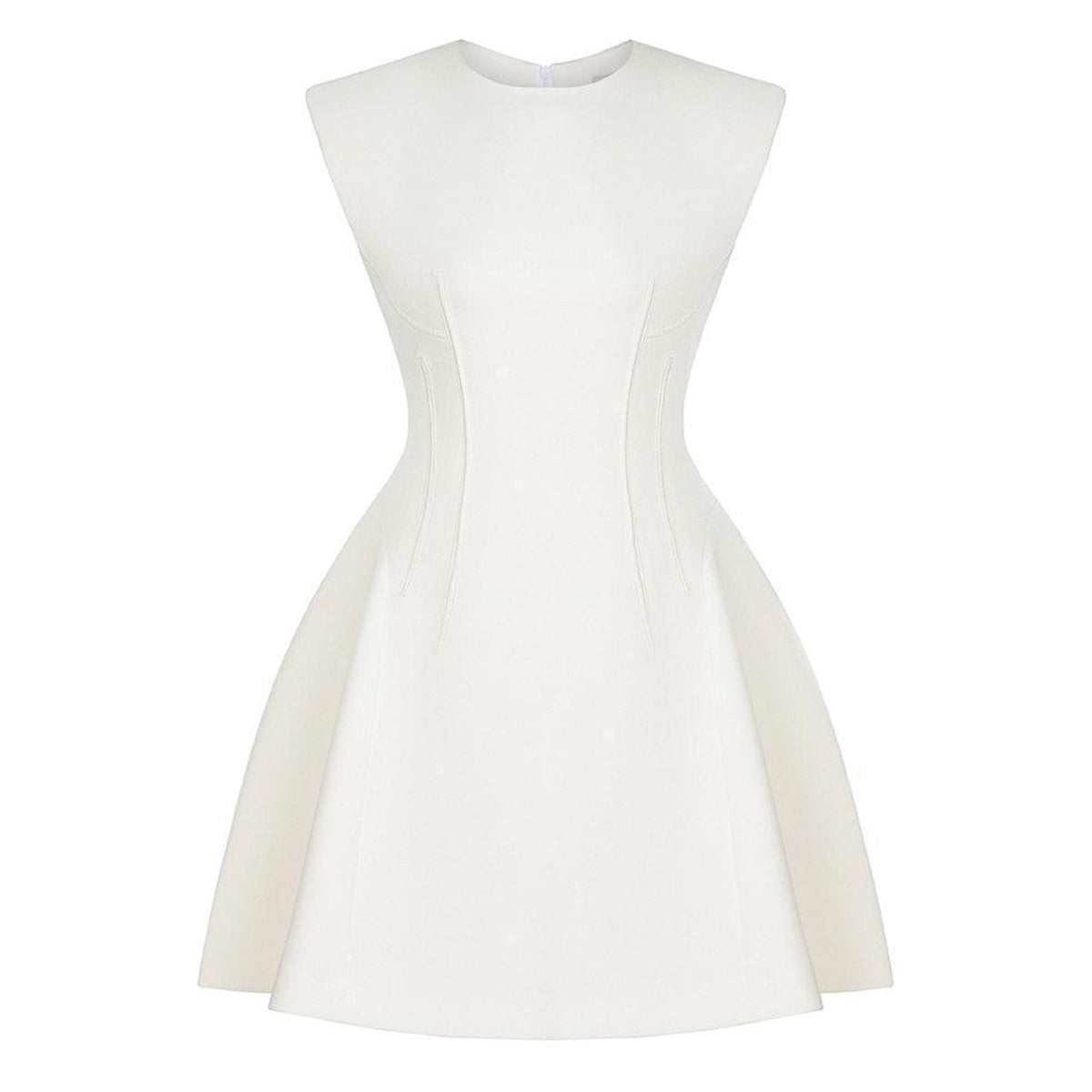 Peony Fit and Flare Round Neck Cotton Blend Mini Dress