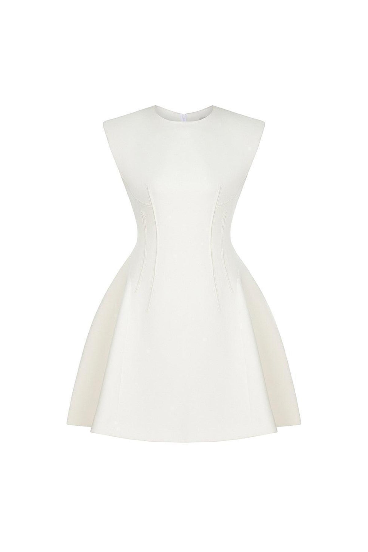 Peony Fit and Flare Round Neck Cotton Blend Mini Dress