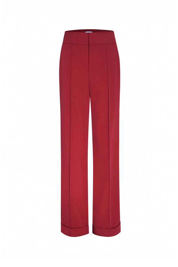 Kendra Straight High Waist Twill Floor Length Pants