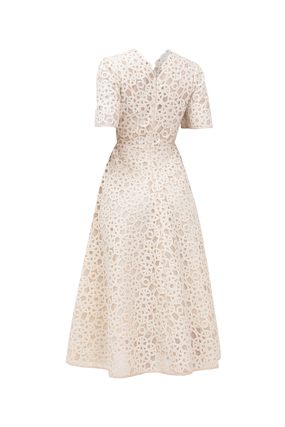 Bethany A-line V-Neck Lace Midi Dress