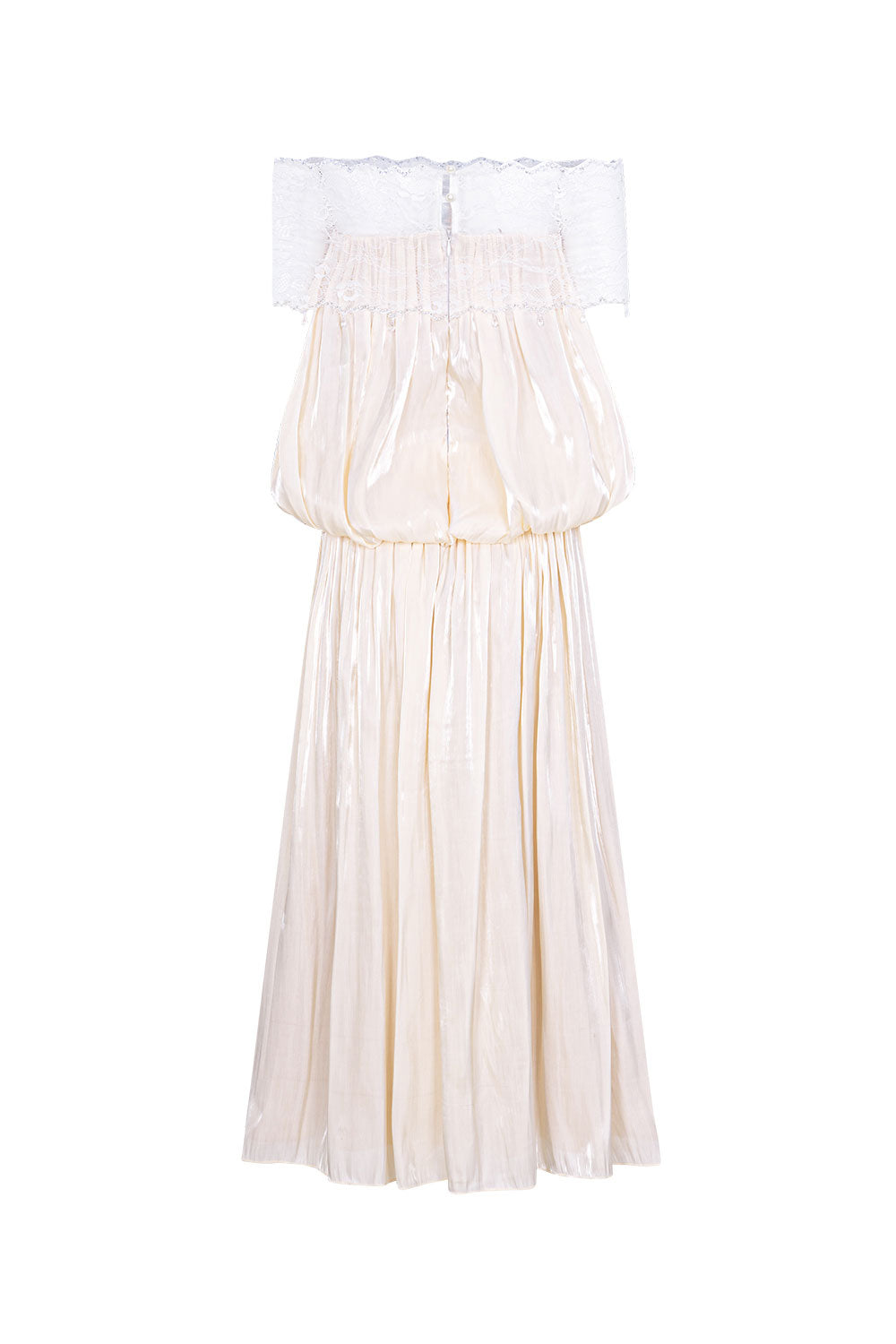 Wynkie Blouson Off-Shoulder Chiffon Midi Dress