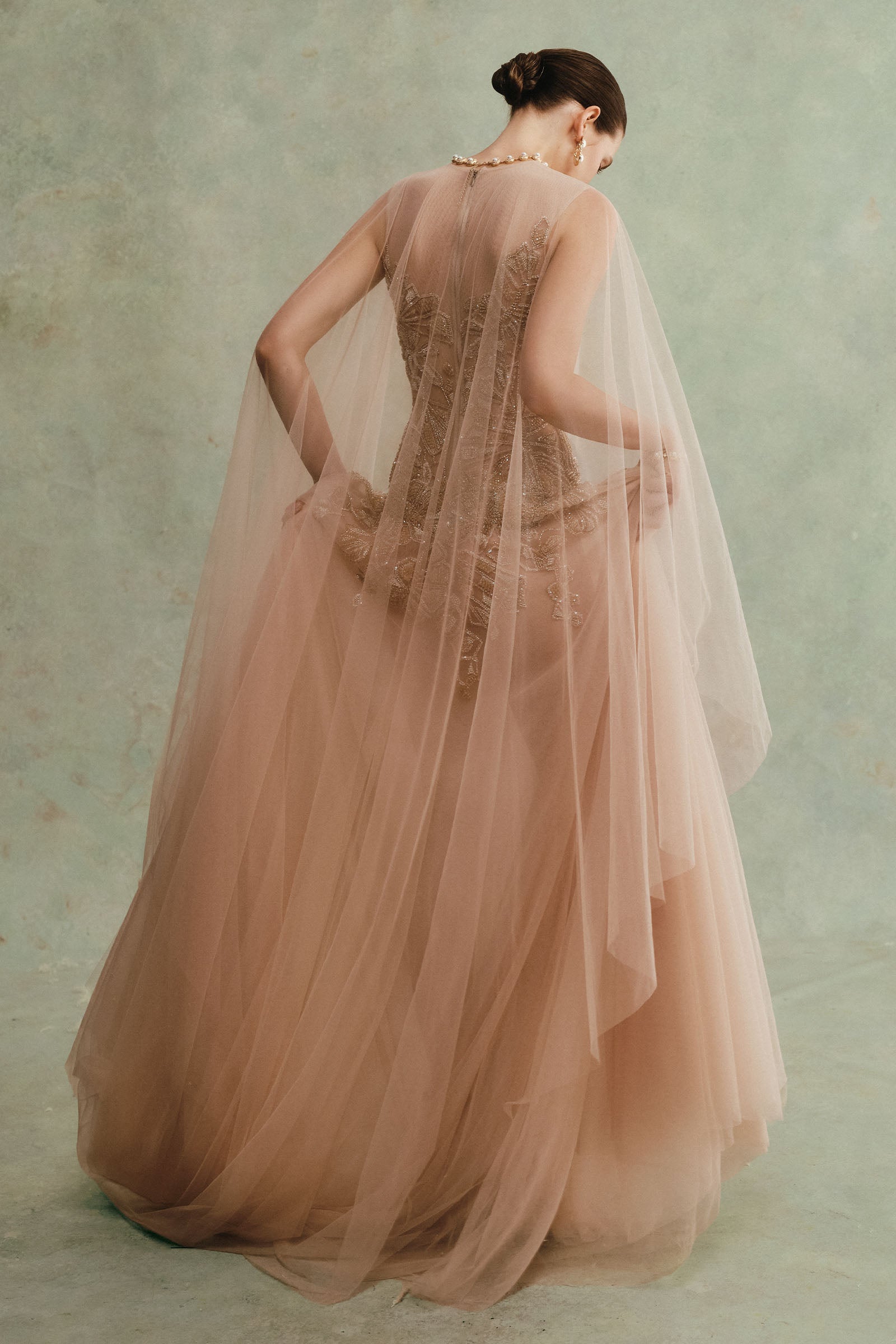 Avelia Cape Sleeve Maxi Dress