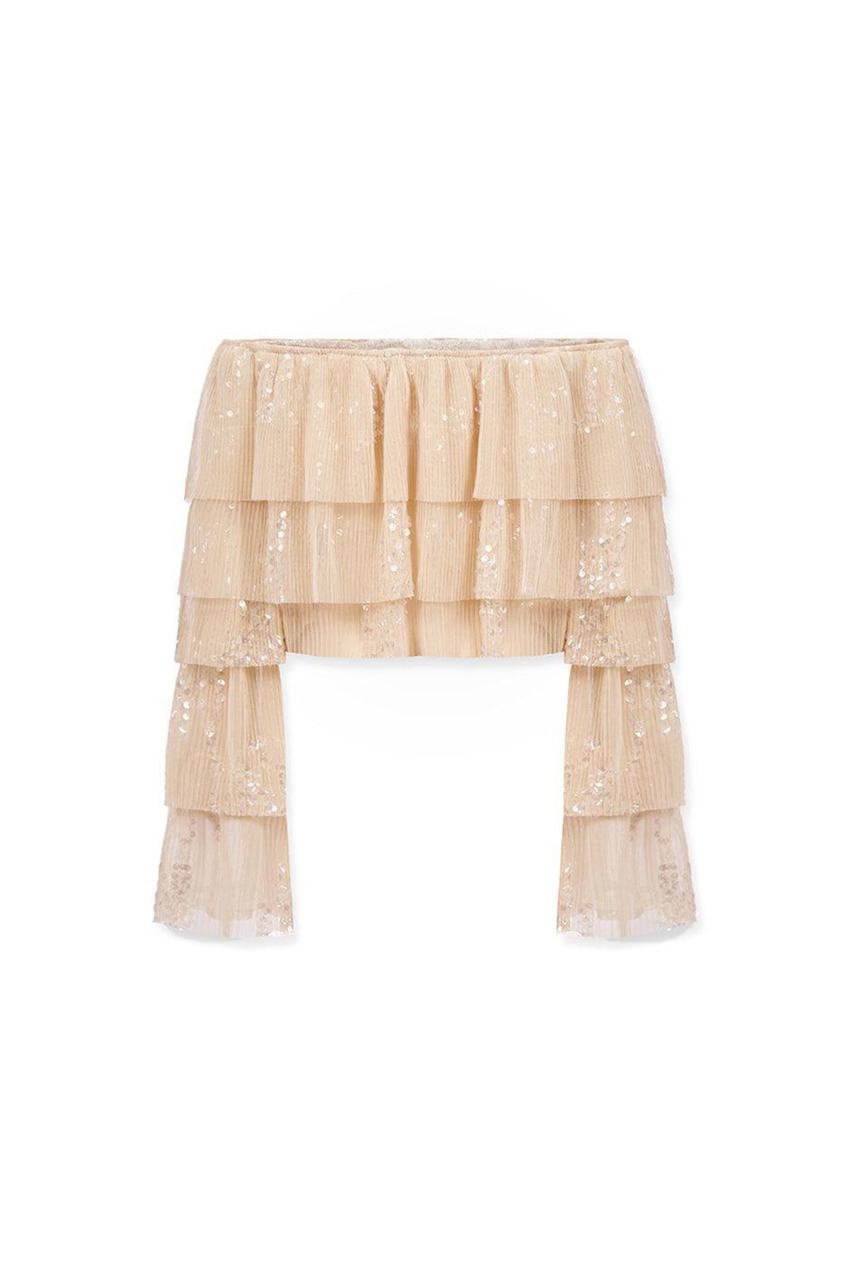 Freya Layered Off-Shoulder Tulle Top
