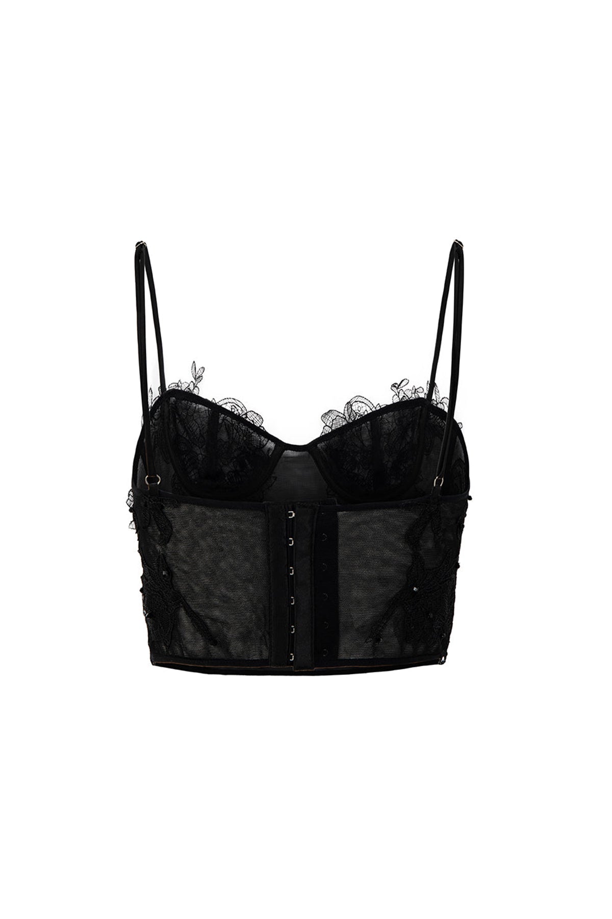 Pearl Bodycon See-Through Tulle Top