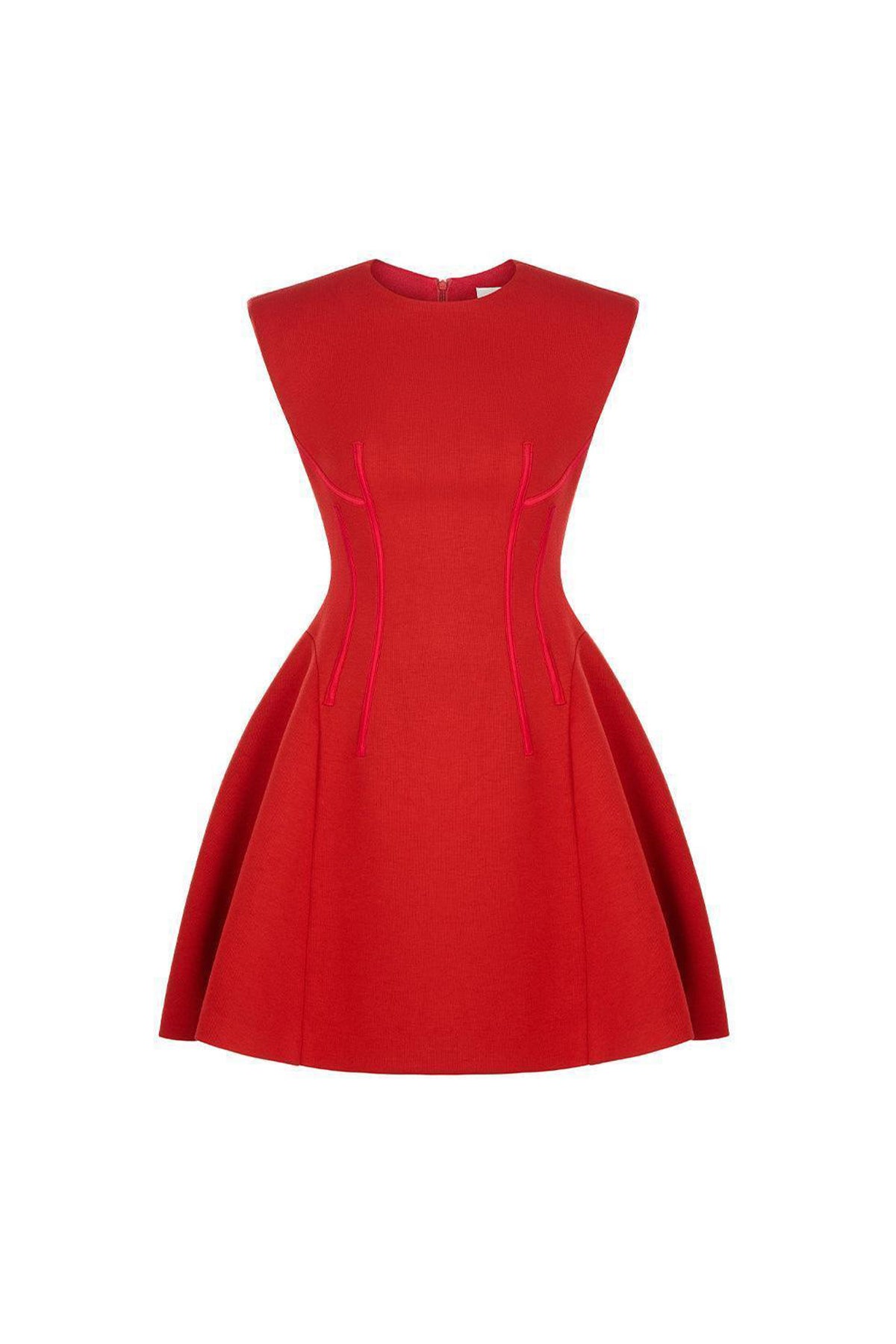 Peony Fit and Flare Round Neck Cotton Blend Mini Dress