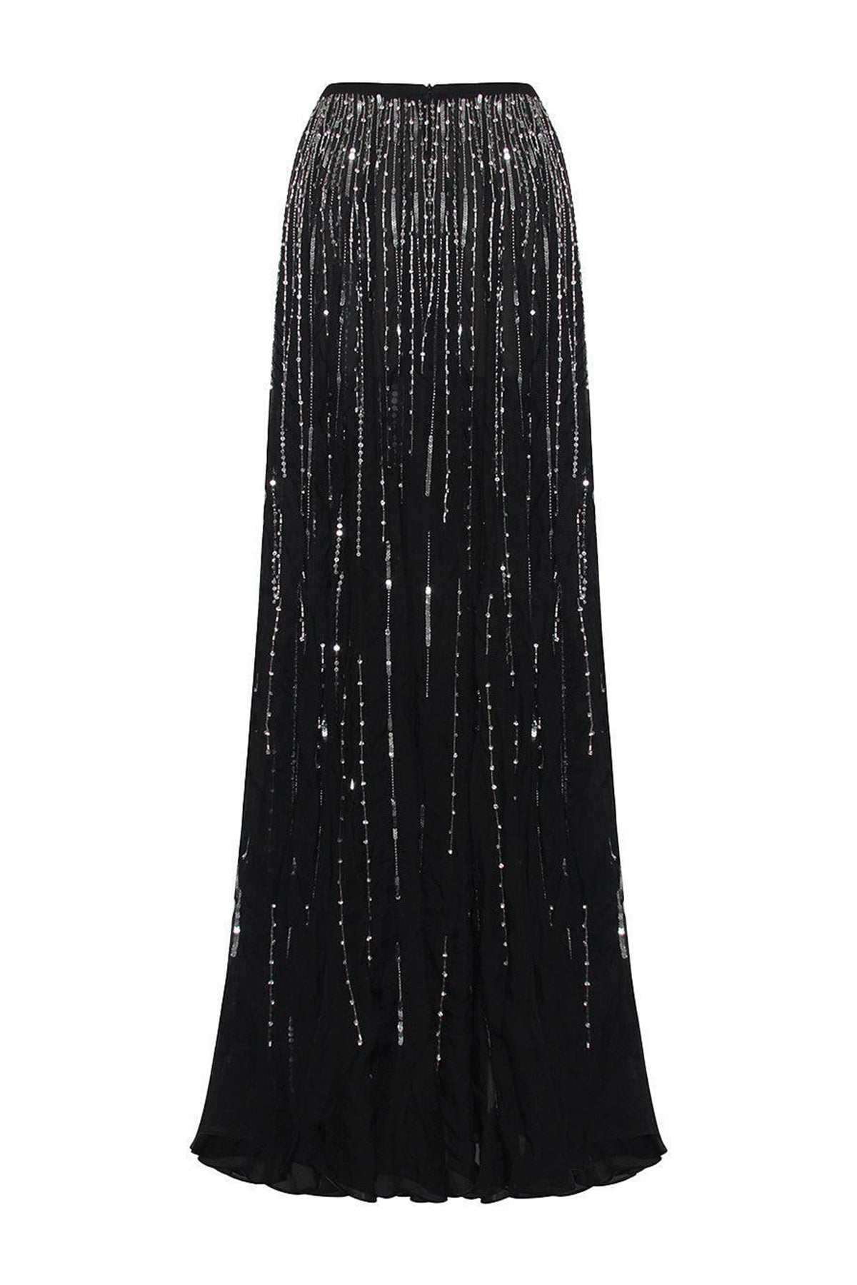 Sapphire A-line Stone Chiffon Floor Length Skirt