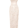 Solviva Sheath Cowl Neck Mesh Lace Ankle Length Dress