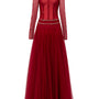 Karina A-line Long Sleeved Polyester Floor Length Dress