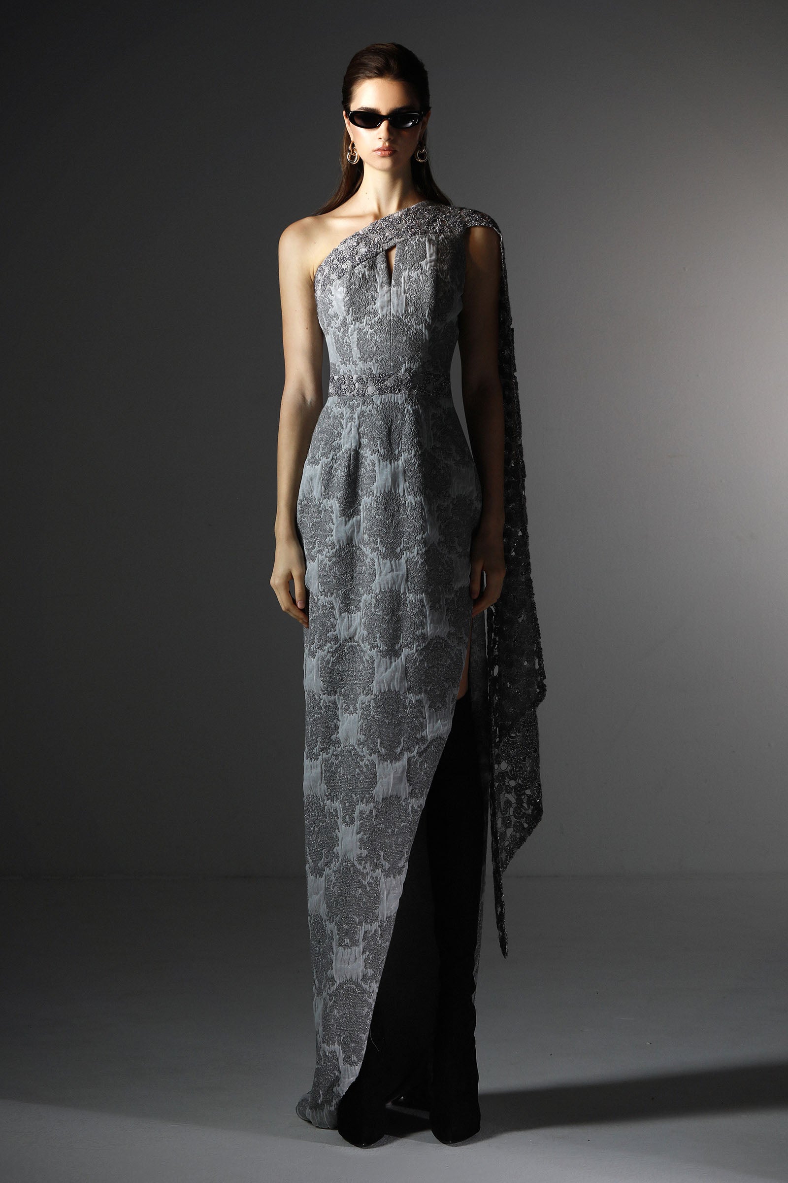 Murmur Asymmetric Neck Maxi Dress