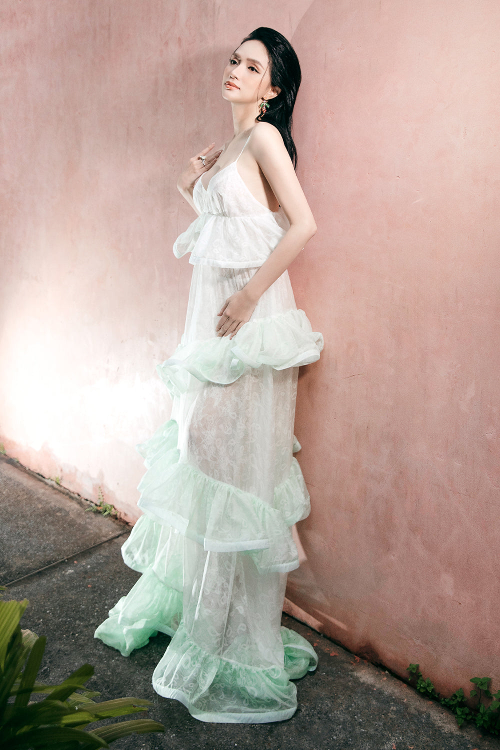 Dorianne Ruffle Maxi Dress