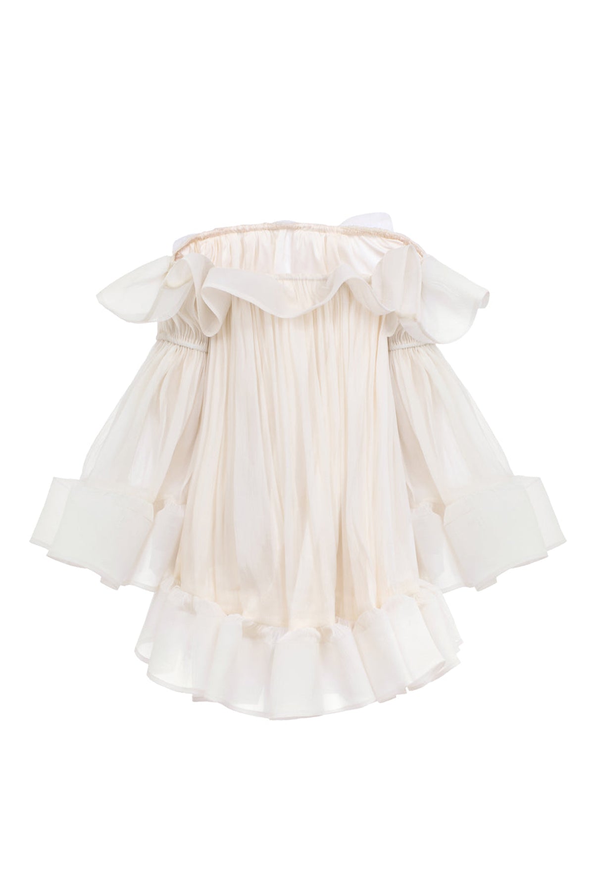 Flora Babydoll Ruffle Layer Crinkle Chiffon Mini Dress