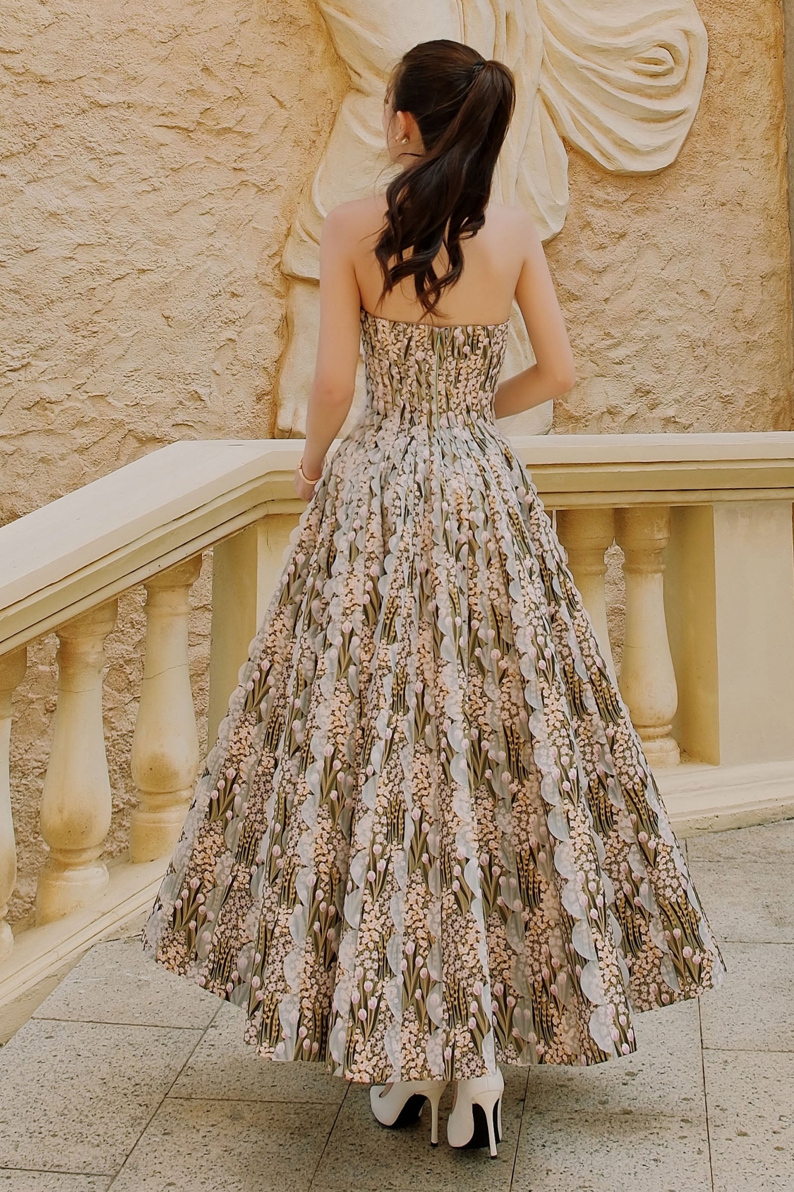 Viremoss Applique Maxi Dress