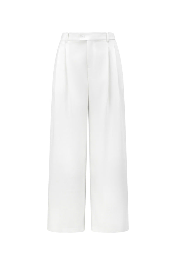 Jemmia Straight Wide Leg Cotton Blend Floor Length Pants