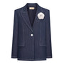 Matilda Straight V-Neck Denim Blazer
