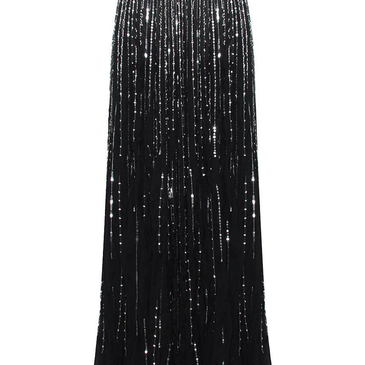 Sapphire A-line Stone Chiffon Floor Length Skirt