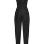 Jesse Pegged Straight Across Neck Taffeta Ankle Length Jumpsuit