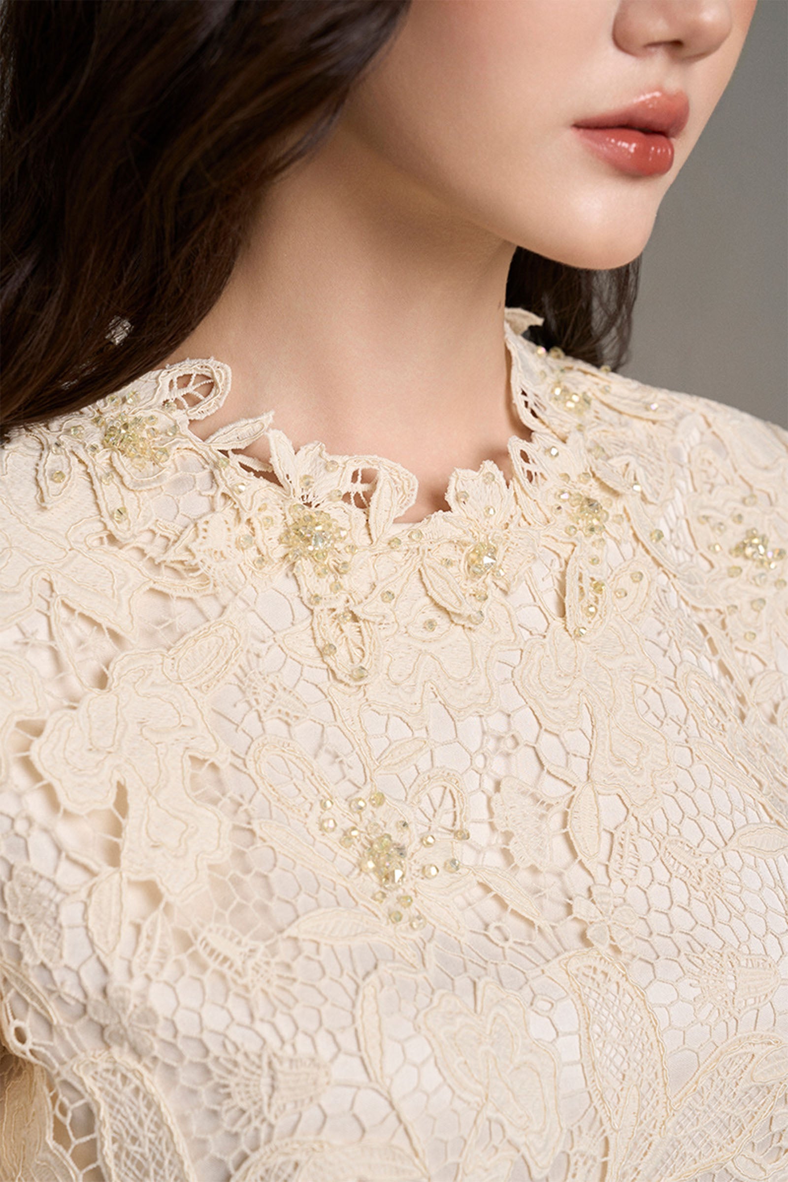 Solenne Lace Midi Dress