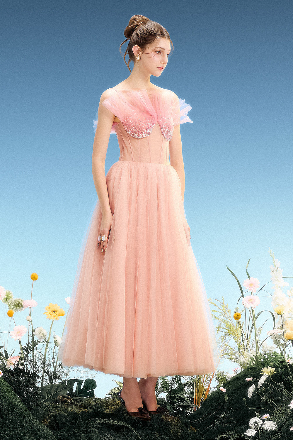 rosemary bridesmaid dresses Thyme Dreamy Floral Bridesmaid Dress Chiffon Size 2X