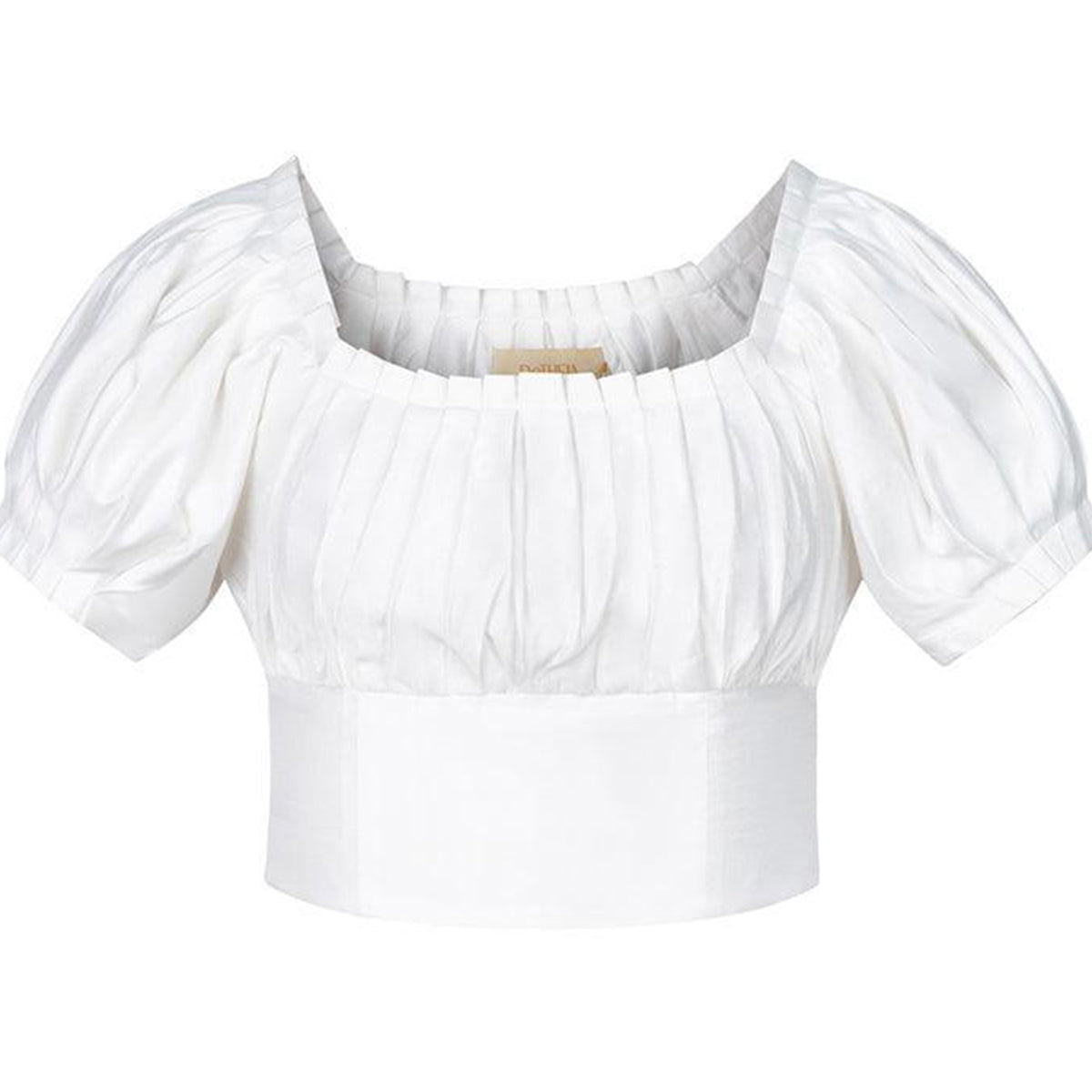 Marjorie Cropped Gathered Polyester Silk Crop Top
