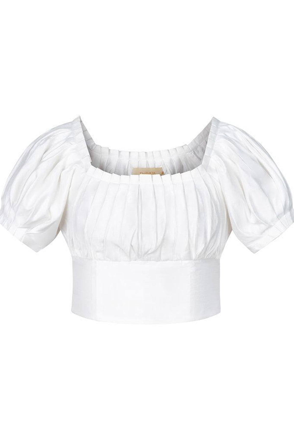 Marjorie Cropped Gathered Polyester Silk Crop Top
